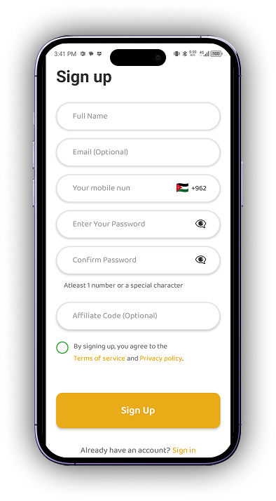 Device Sign up